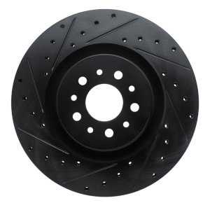 Ram Promaster City Brake Rotor (1) - Front Left - R1 Concepts - Drilled & Slotted - Black - `15-`22